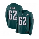 Men's Nike Philadelphia Eagles #62 Jason Kelce Limited Green Therma Long Sleeve NFL Jersey