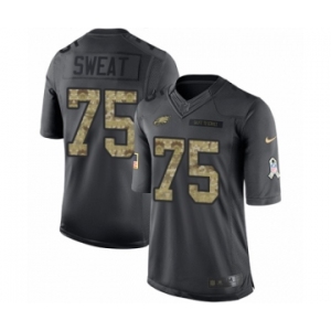 Men's Nike Philadelphia Eagles #75 Josh Sweat Limited Black 2016 Salute to Service NFL Jersey