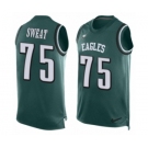 Men's Nike Philadelphia Eagles #75 Josh Sweat Limited Midnight Green Player Name & Number Tank Top NFL Jersey