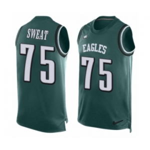 Men's Nike Philadelphia Eagles #75 Josh Sweat Limited Midnight Green Player Name & Number Tank Top NFL Jersey