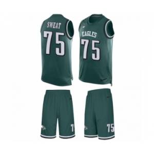 Men's Nike Philadelphia Eagles #75 Josh Sweat Limited Midnight Green Tank Top Suit NFL Jersey