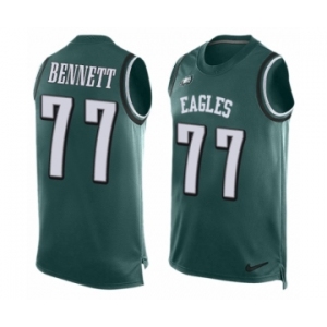 Men's Nike Philadelphia Eagles #77 Michael Bennett Limited Midnight Green Player Name & Number Tank Top NFL Jersey