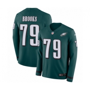 Men's Nike Philadelphia Eagles #79 Brandon Brooks Limited Green Therma Long Sleeve NFL Jersey
