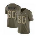 Men's Nike Philadelphia Eagles #80 Jordan Matthews Limited Olive Camo 2017 Salute to Service NFL Jersey