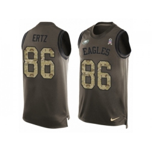 Men's Nike Philadelphia Eagles #86 Zach Ertz Limited Green Salute to Service Tank Top NFL Jersey