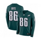 Men's Nike Philadelphia Eagles #86 Zach Ertz Limited Green Therma Long Sleeve NFL Jersey