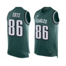 Men's Nike Philadelphia Eagles #86 Zach Ertz Limited Midnight Green Player Name & Number Tank Top NFL Jersey