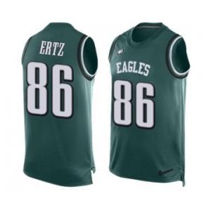 Men's Nike Philadelphia Eagles #86 Zach Ertz Limited Midnight Green Player Name & Number Tank Top NFL Jersey