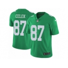 Men's Nike Philadelphia Eagles #87 Brent Celek Limited Green Rush NFL Jersey