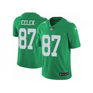 Men's Nike Philadelphia Eagles #87 Brent Celek Limited Green Rush NFL Jersey