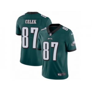 Men's Nike Philadelphia Eagles #87 Brent Celek Vapor Untouchable Limited Midnight Green Team Color NFL Jersey