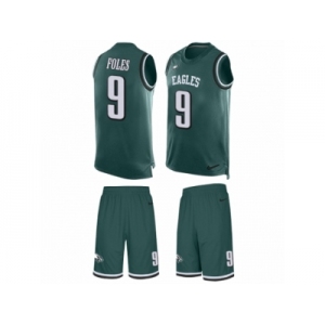 Men's Nike Philadelphia Eagles #9 Nick Foles Limited Midnight Green Tank Top Suit NFL Jersey