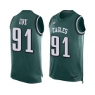 Men's Nike Philadelphia Eagles #91 Fletcher Cox Limited Midnight Green Player Name & Number Tank Top NFL Jersey