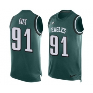 Men's Nike Philadelphia Eagles #91 Fletcher Cox Limited Midnight Green Player Name & Number Tank Top NFL Jersey