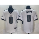 Men's Philadelphia Eagles #0 D'Andre Swift White Vapor Limited Football Stitched Jersey