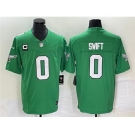 Men's Philadelphia Eagles #0 D’andre Swift Green 2023 F.U.S.E. With C Patch Vapor Untouchable Stitched Football Jersey