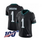 Men's Philadelphia Eagles #1 Cameron Johnston Black Alternate Vapor Untouchable Limited Player 100th Season Football Jersey