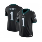 Men's Philadelphia Eagles #1 Jalen Hurts Black 2023 F.U.S.E. Vapor Untouchable Limited Stitched Football Jersey