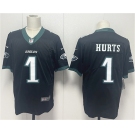 Men's Philadelphia Eagles #1 Jalen Hurts Black 2024 New Vapor Untouchable Limited Football Stitched Jersey