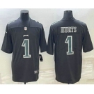 Men's Philadelphia Eagles #1 Jalen Hurts Black Vapor Untouchable Stitched Fashion Limited Jersey