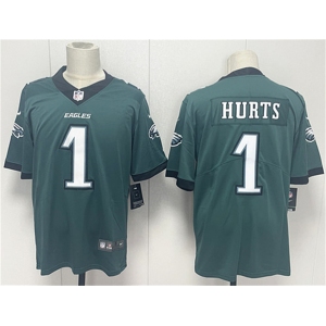 Men's Philadelphia Eagles #1 Jalen Hurts Green 2024 New Vapor Untouchable Limited Football Stitched Jersey