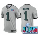 Men's Philadelphia Eagles #1 Jalen Hurts Limited Gray Inverted Super Bowl LVII Vapor Jersey