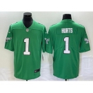 Men's Philadelphia Eagles #1 Jalen Hurts Limited Green 2023 Vapor Jersey