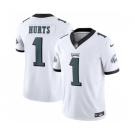 Men's Philadelphia Eagles #1 Jalen Hurts White 2023 F.U.S.E. Vapor Untouchable Limited Stitched Football Jersey