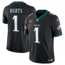 Men's Philadelphia Eagles #1 Jalen Jurts Black 2025 F.U.S.E. With 4-Star C Patch Vapor Untouchable Limited Throwback Stitched Football Jersey