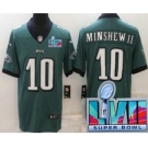 Men's Philadelphia Eagles #10 Gardner Minshew II Limited Green Super Bowl LVII Vapor Jersey