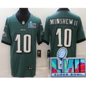Men's Philadelphia Eagles #10 Gardner Minshew II Limited Green Super Bowl LVII Vapor Jersey