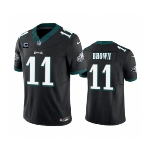 Men's Philadelphia Eagles #11 A. J. Brown Black 2023 F.U.S.E. With 1-Star C Patch Vapor Untouchable Limited Football Stitched Jersey