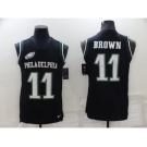 Men's Philadelphia Eagles #11 A. J. Brown Black Alternate Men's Stitched NFL Limited Rush Tank Top Jersey