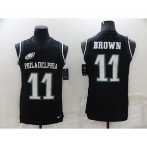 Men's Philadelphia Eagles #11 A. J. Brown Black Alternate Men's Stitched NFL Limited Rush Tank Top Jersey