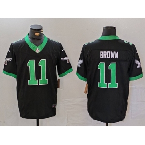 Men's Philadelphia Eagles #11 A. J. Brown Black F.U.S.E. Vapor Untouchable Football Stitched Jersey