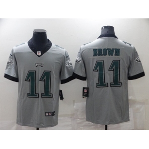 Men's Philadelphia Eagles #11 A. J. Brown Gray Vapor Untouchable Limited Stitched Jersey