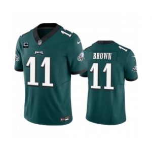 Men's Philadelphia Eagles #11 A. J. Brown Green 2023 F.U.S.E. With 1-Star C Patch Vapor Untouchable Limited Football Stitched Jerseys