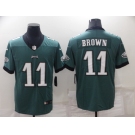 Men's Philadelphia Eagles #11 A. J. Brown Green Vapor Untouchable Limited Stitched Jersey1