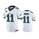 Men's Philadelphia Eagles #11 A. J. Brown White 2023 F.U.S.E. With 1-Star C Patch Vapor Untouchable Limited Football Stitched Jersey