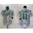 Men's Philadelphia Eagles #11 AJ Brown Arctic Camo 2024 Salute to Service Stitched Baseball Jersey