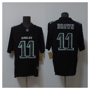 Men's Philadelphia Eagles #11 A.J. Brown Black 2024 F.U.S.E. Vapor Untouchable Limited Football Stitched Jersey