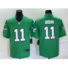 Men's Philadelphia Eagles #11 AJ Brown Green 2023 Vapor Limited Throwback Jersey