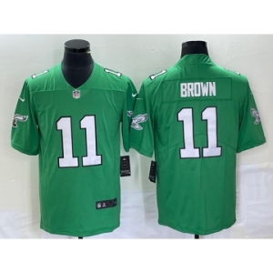 Men's Philadelphia Eagles #11 AJ Brown Green 2023 Vapor Limited Throwback Jersey