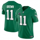 Men's Philadelphia Eagles #11 A.J. Brown Kelly Green 2025 F.U.S.E. With 3-Star C Patch Vapor Untouchable Limited Throwback Football Stitched Jersey