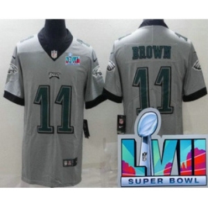 Men's Philadelphia Eagles #11 AJ Brown Limited Gray Inverted Super Bowl LVII Vapor Jersey