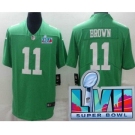 Men's Philadelphia Eagles #11 AJ Brown Limited Green Rush Super Bowl LVII Vapor Jersey