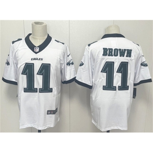 Men's Philadelphia Eagles #11 A.J. Brown White 2024 New Vapor Untouchable Limited Football Stitched Jersey