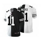 Men's Philadelphia Eagles #11 Carson Wentz Black V White Peace Split Vapor Untouchable Limited Football Jersey