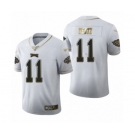 Men's Philadelphia Eagles #11 Carson Wentz Limited White Golden Edition Football Jersey