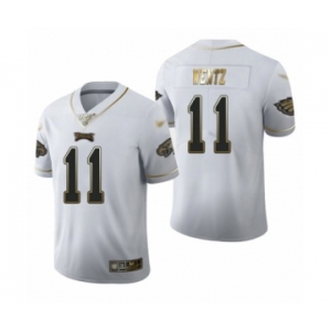 Men's Philadelphia Eagles #11 Carson Wentz Limited White Golden Edition Football Jersey
